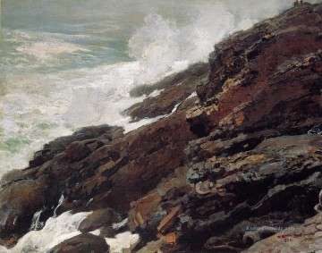 High Cliff Küste von Maine Winslow Homer Aquarell Ölgemälde
